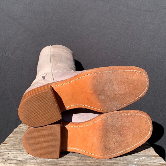 FRYE Campus 14L Rare Gray Purple Tall Western Motorcycle Moto Boots Size 10 - Picture 5 of 11